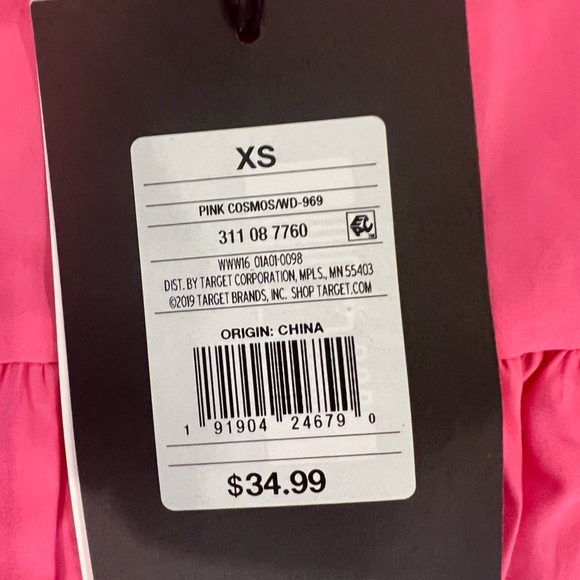 Who What Wear Pink Flutter Sleeve Halter Midi Dress NWT - Picture 3 of 7